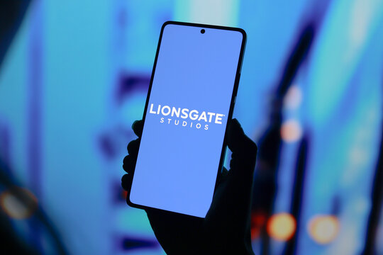 September 9, 2024, Paraguay. In this photo illustration, the Lionsgate Studios Corporation logo is displayed on a smartphone screen.