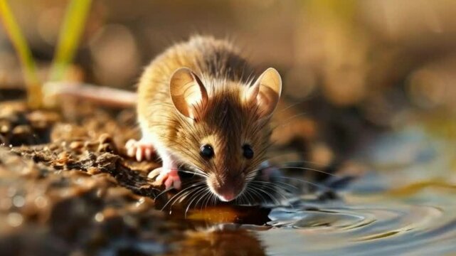 little fox in the water