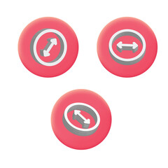 3d size button realistic icon vector concept. Trendy modern design illustration isolated