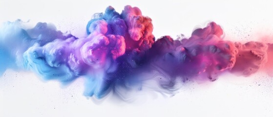 Fototapeta premium Abstract Swirling Cloud of Purple, Pink, and Blue Ink with Glitter