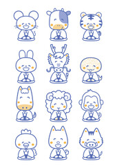 かわいい干支のイラスト　セット
