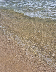 
Sand beach and sea water