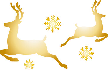 Golden snowflake Christmas decoration deer