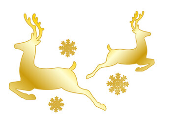 Golden snowflake Christmas decoration deer