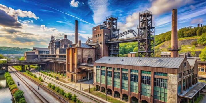 Industrial heritage blending with modern architecture at Le Fonds Belval Esch sur Alzette, Luxembourg, iron