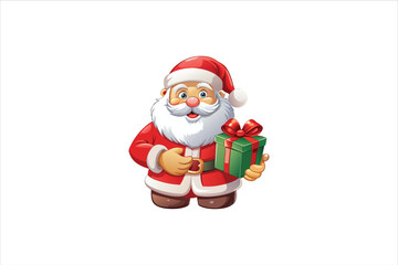 Santa Claus with gift box Clip Art Vectors & Illustrations.  Santa and gift box Clip Art vector illustration.
