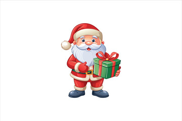 Santa Claus with gift box Clip Art Vectors & Illustrations.  Santa and gift box Clip Art vector illustration.
