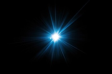Obraz premium Lens flare glow light effect on black. image of rays light effects, overlays or flare isolated on black background for design. lens flare light over black background, ai