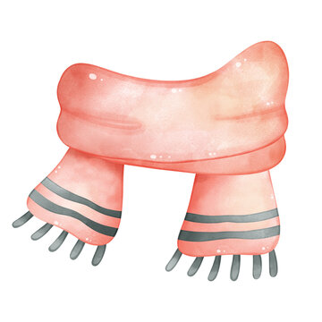 recommend clip art: Illustration of a cozy pink scarf