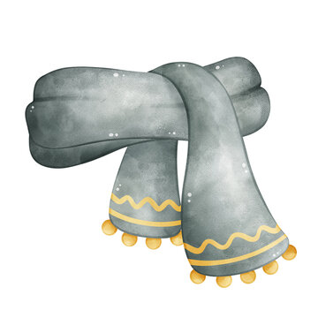 recommend clip art: Illustration of a cozy green scarf