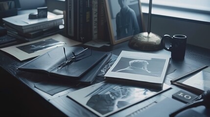 Black and White Still Life with Glasses and a Coffee Cup.