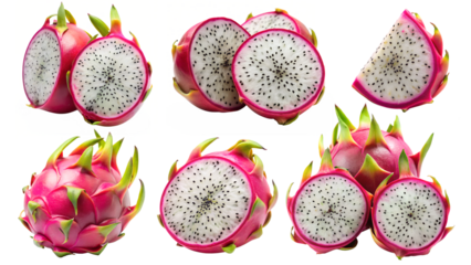 dragon fruit  isolated on transparent background png
