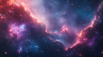 Fototapeta premium Cosmic Nebula with Stars and Glowing Gas