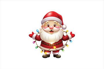 lighting Santa clip art. Santa head with lighting vector. 