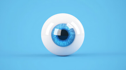 A captivating vector illustration of a spinning 3D eyeball on a clean, minimalist background for a dynamic visual effect.