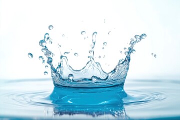 Blue water splash isolated on white background , ai