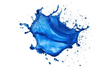 Blue water splash isolated on white background , ai