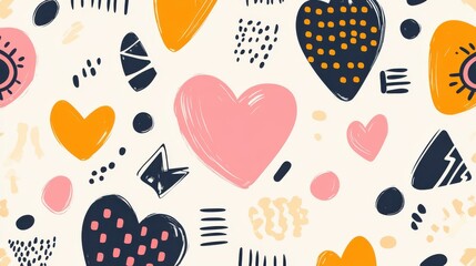 Explore a vibrant pink heart pattern This seamless abstract design adds a touch of luxury to any modern project.