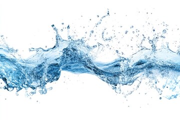 Blue water splash isolated on white background , ai