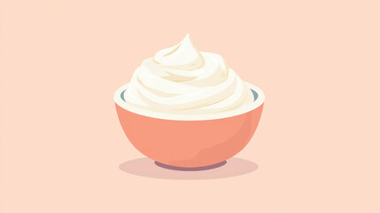 A vibrant cartoon illustration of creamy goodness, set against a sleek, clean backdrop for a fresh look.