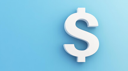 Obraz premium A modern rendering of a dollar symbol, designed for navigation, featuring a sleek and clean background.