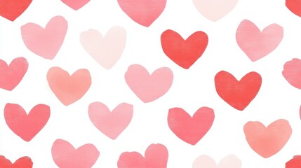 A charming seamless pattern featuring handdrawn hearts, perfect for a romantic backdrop on Valentines Day.