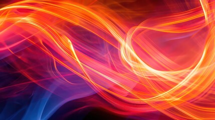 A vibrant abstract design featuring flowing lines and colors, evoking energy and movement.
