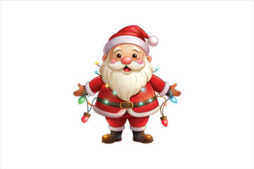 lighting Santa clip art. Santa head with lighting vector. 