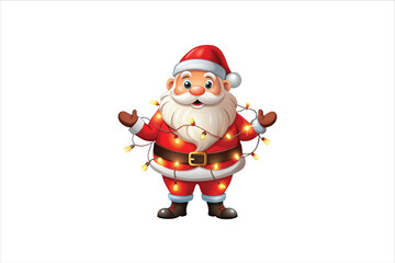 lighting Santa clip art. Santa head with lighting vector. 
