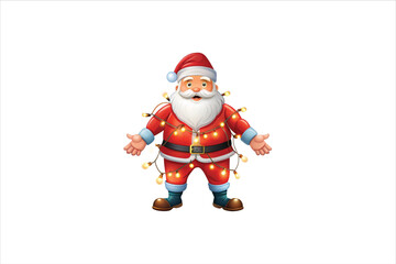 lighting Santa clip art. Santa head with lighting vector. 