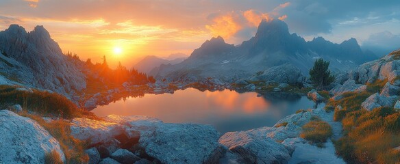 Mountain Lake Sunset
