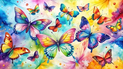 Beautiful watercolor butterflies in vibrant colors perfect for desktop backgrounds and wallpapers