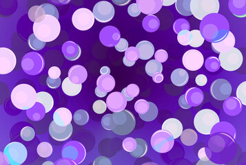 a collection of many colorful balls scattered on a purple gradient background