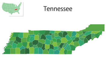 テネシー　アメリカ　地図　アイコン
