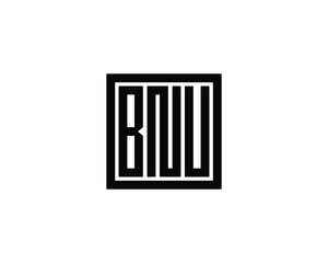 BNU logo design vector template. BNU