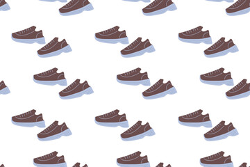 Fototapeta premium Colorful sneakers arranged on a light background highlight modern athletic design