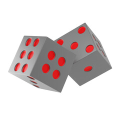 dices icon and 3d illustration