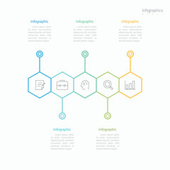 Infographic 5 options design elements for your business data. Vector Illustration.