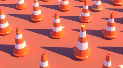 Traffic Cone isometric 3D Cartoon