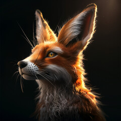 Obraz premium Fox Profile with Dramatic Lighting 