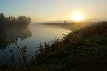 sunrise over the lake