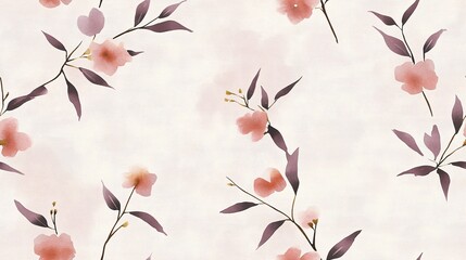Blushing Blooms: A Watercolor Floral Tapestry seamless pattern