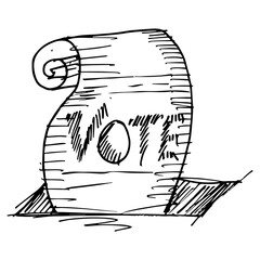 Vote, box and paper, illustration doodle