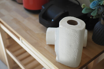 Charming Kitchen Decor Ideas Featuring Paper Towels Alongside a Lovely Flower Arrangement