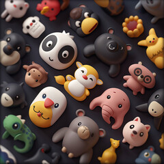 Cute Animal Figurines in Playful Design  
