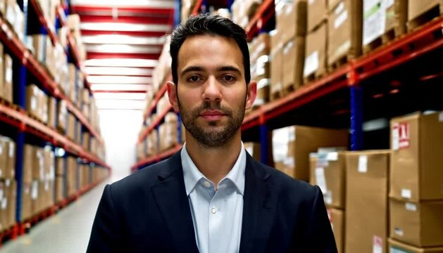 Portrait of a floor manager standing in a distribution warehouse
