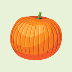Pumpkin Ripe Shiny Colorful Vector Clip Art