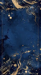 Navy Blue and Gold Abstract Background.