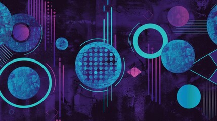 Abstract Geometric Shapes in Neon Colors.