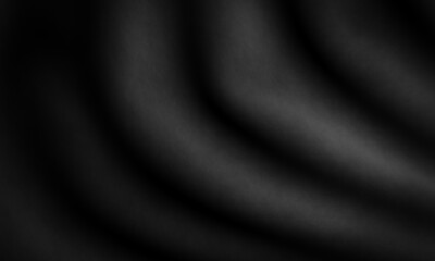 Abstract black leather background. Wavy leather.